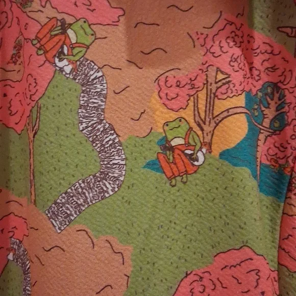 NWT, Frogs In A Park, Playing Guitar, Vibrant Ladies 2X, Smak Parlour - Picture 2 of 4